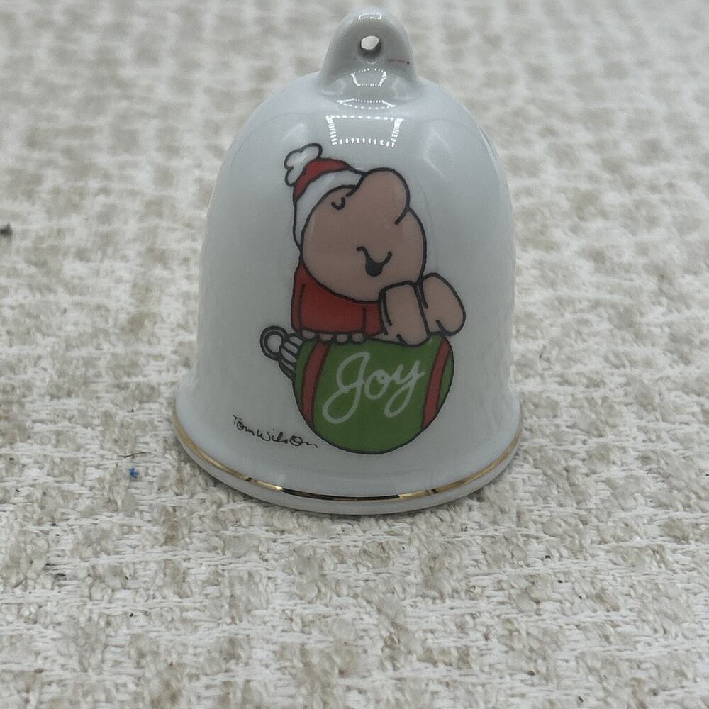 Ziggy on Joy Ornament Porcelain Bell Christmas Holiday Ornament 1981